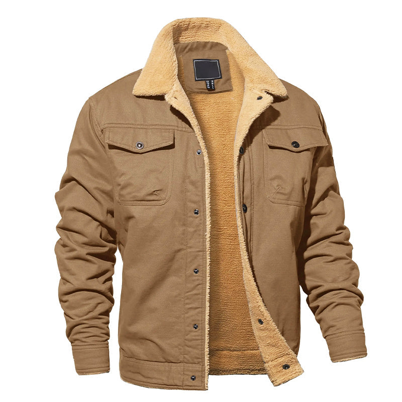 Warme Fleece Jacke Damen Baumwolle Cargo Stil