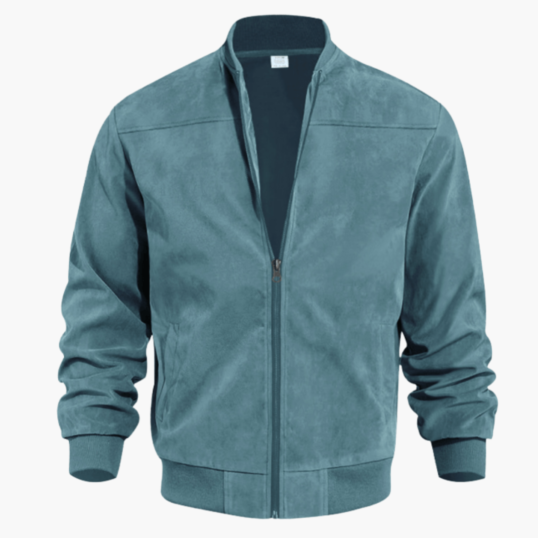 Men's Suede Bomber Jacket Casual Modern
