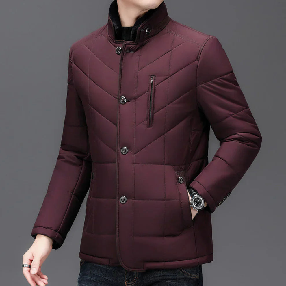 Men's Parka Jacket Warm Fur Trim
