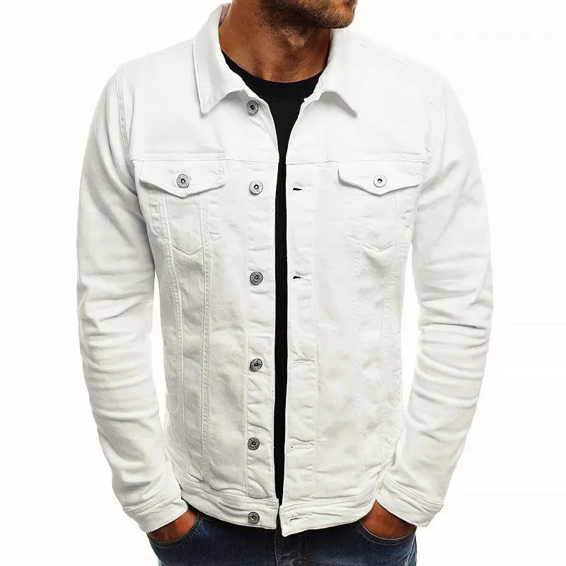 Slim-Fit Denim Jacket with Buttons