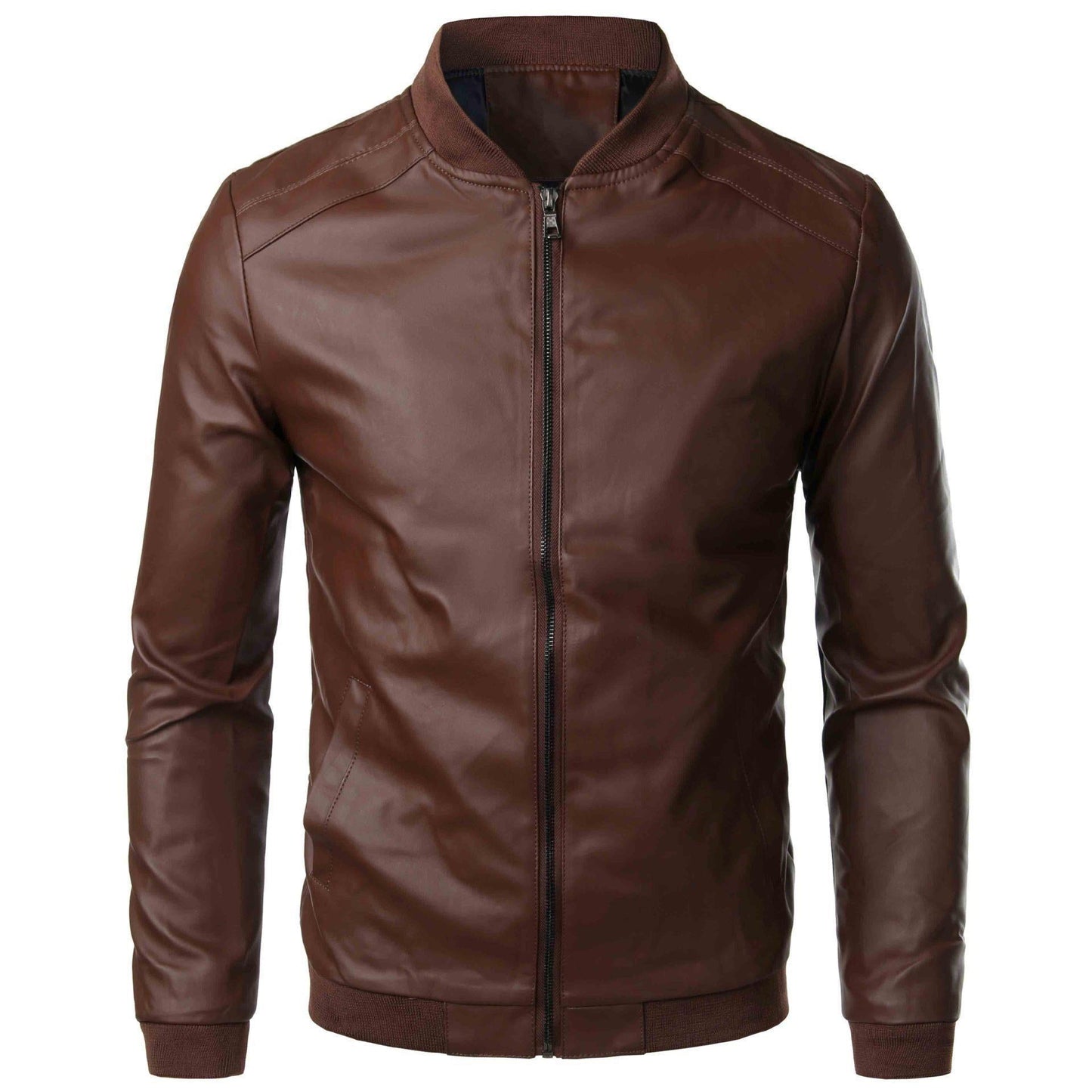 Men's Leather Jacket Streetwear Modern Bomber Style