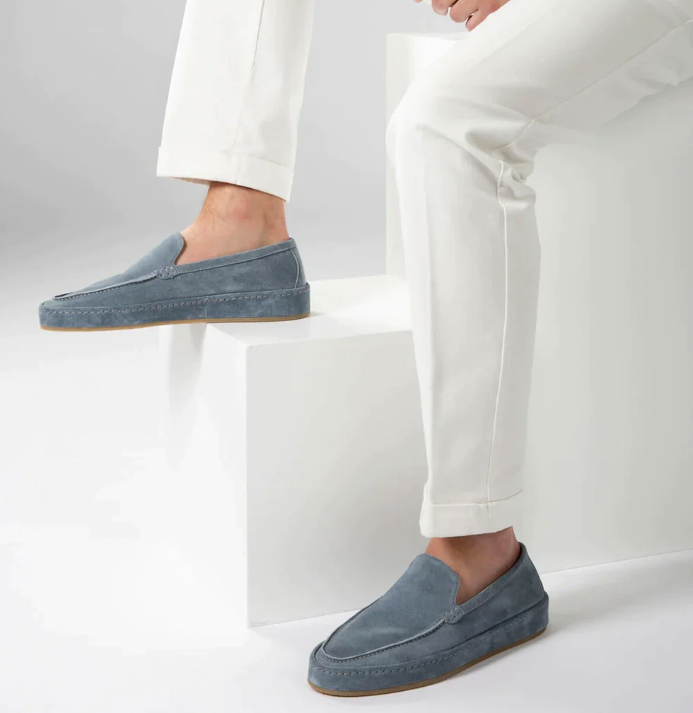 Comfortable men's suede loafers