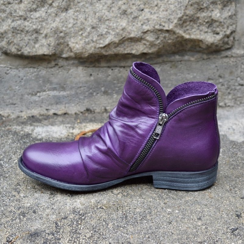 Elegant Ankle Boots Leather Black Narrow