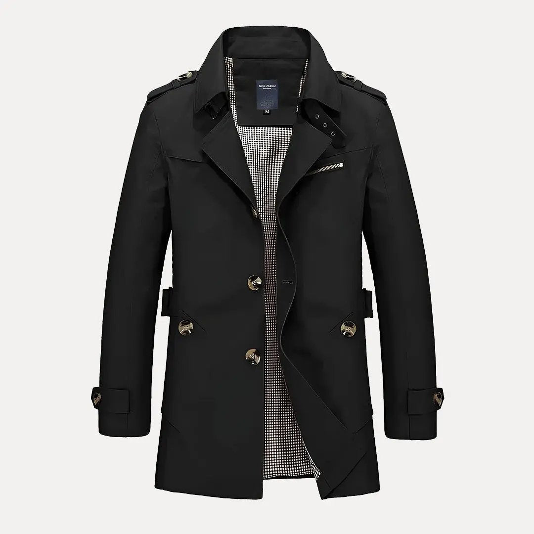 Stylish Trench Coat Flip Collar Women