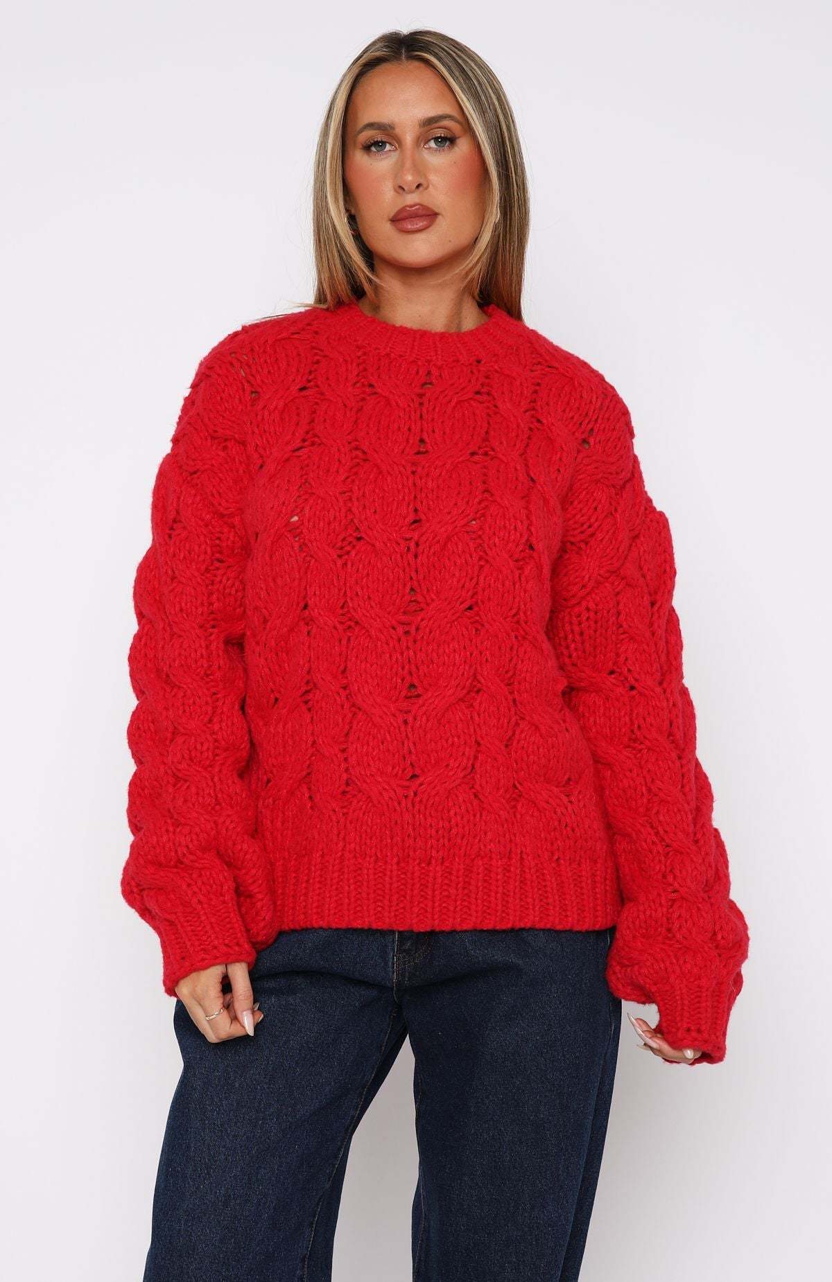 Women's Cable Knit Sweater Modern Cable Design