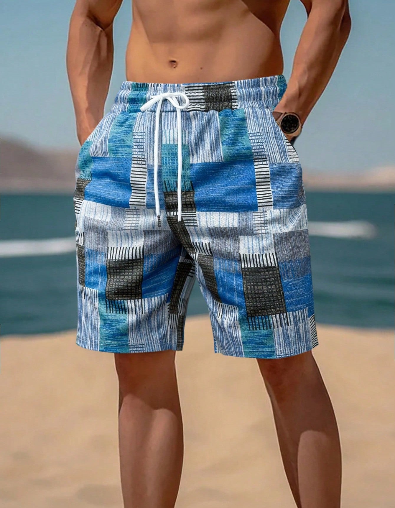 Men's Swim Trunks Modern Graphic Design