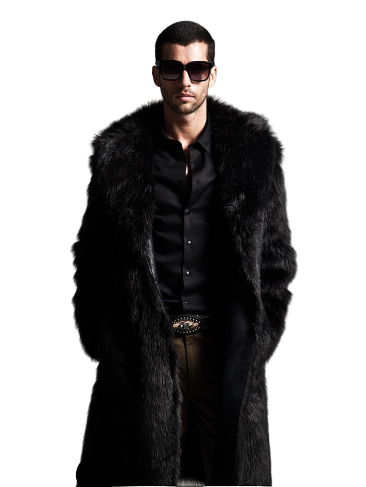 Men's Shearling Coat Elegant Voluminous Fur Trim