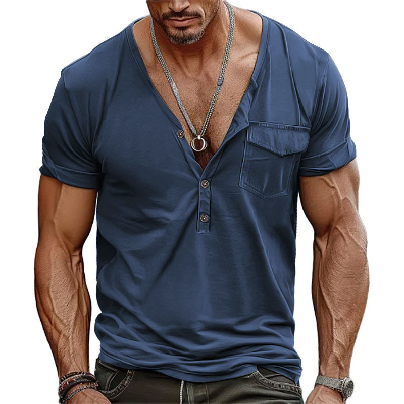 Men's T-Shirt Short Sleeve Modern Fit With Chest Pocket
