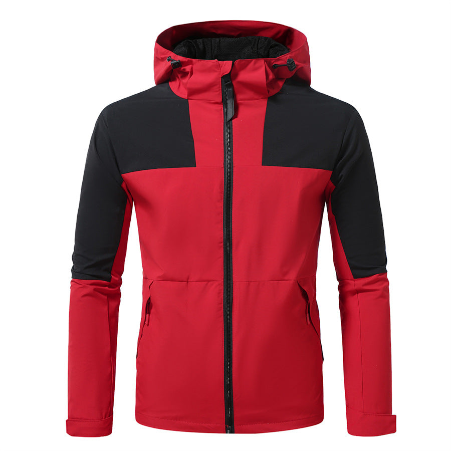Men's Windbreaker Jacket Waterproof With Hood and Pockets