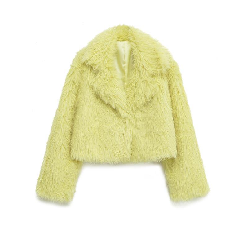 Women's Elegant Long Faux Fur Blazer