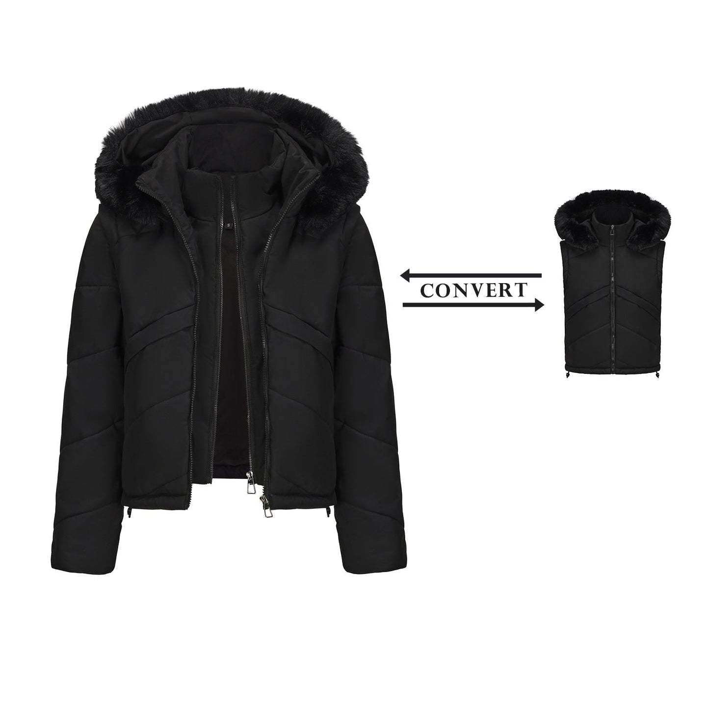 Women's Reversible Faux Fur Coat Modern