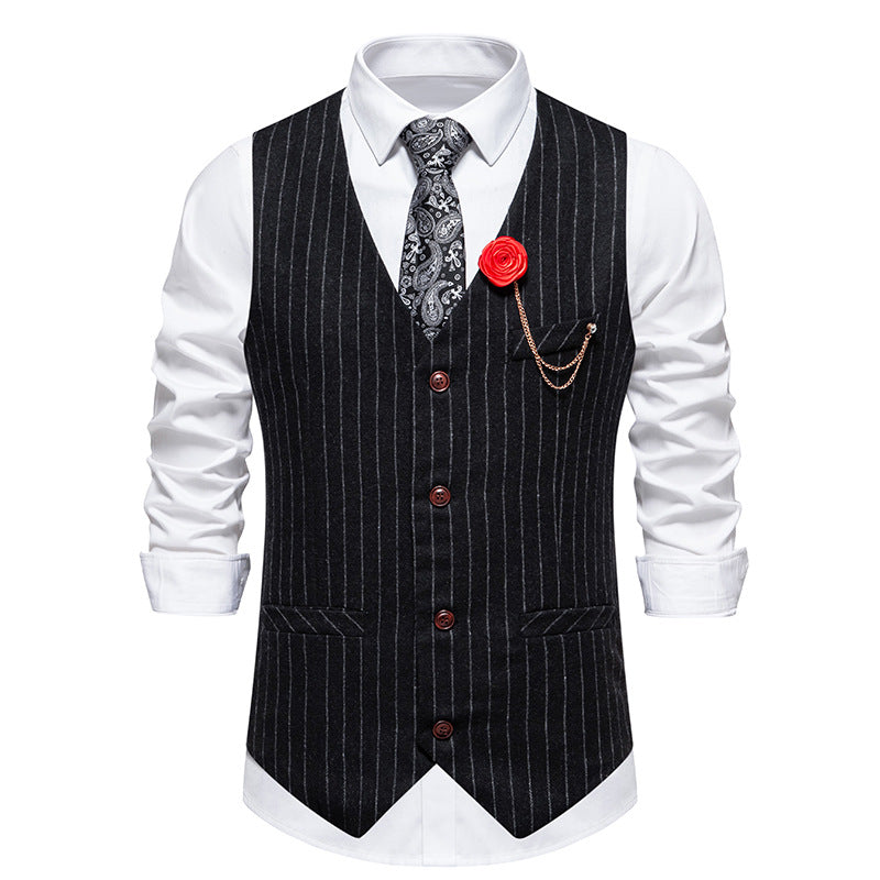 Men's Vest Slim Fit Houndstooth Pattern Elegant