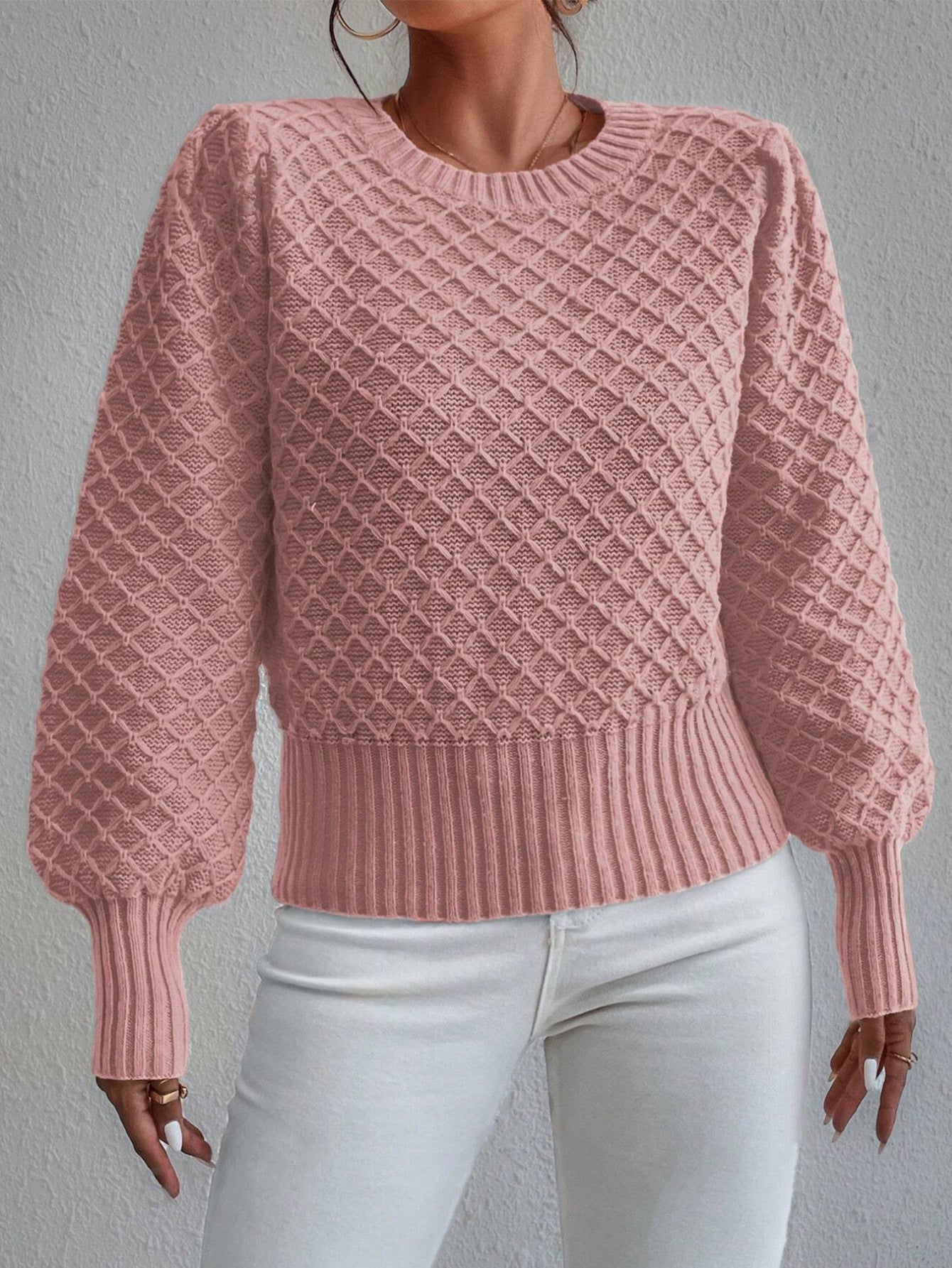 Cozy Sweatshirt Wool Blend Crew Neck Oversized