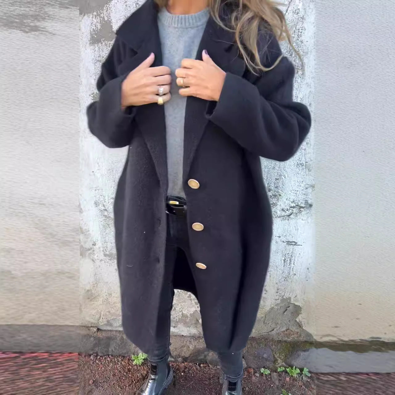 Women's Wool Coat Oversized Elegant Design