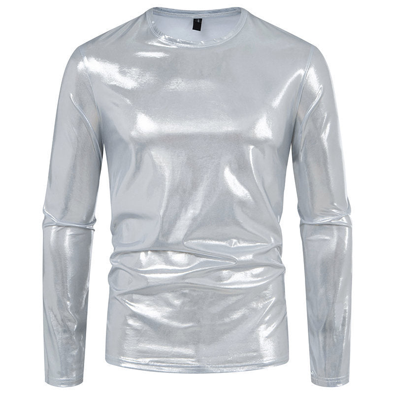 Men's Long-Sleeve Shirt Shiny Stretch Cotton