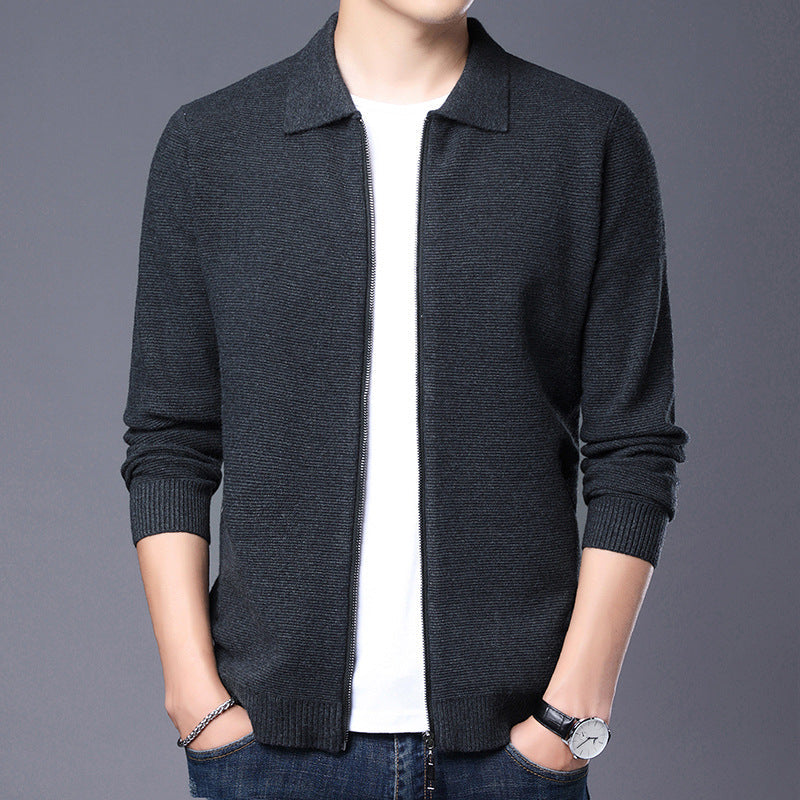 Elegant Wool Cardigan Slim Fit Zipper
