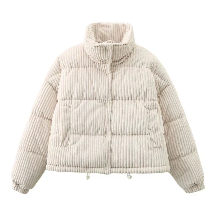 Fashionable women's winter jacket corduroy style
