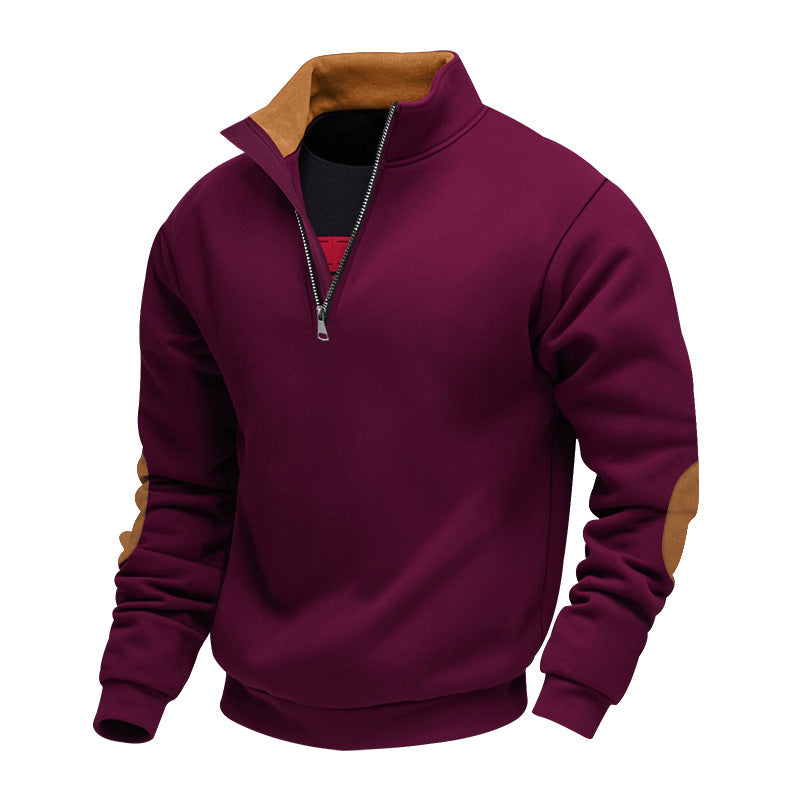Men's Sweatshirt Stand-up Collar Elegant Design