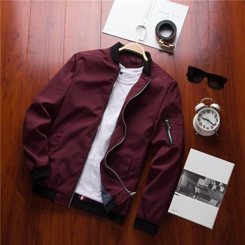 Men's Bomber Jacket Modern Sporty With Pockets