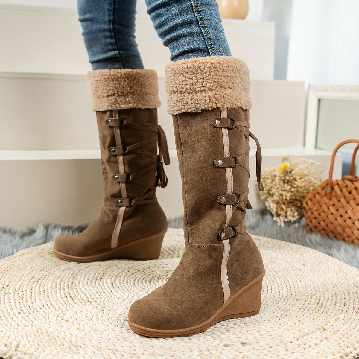 Women's Suede Boots Elegant Design
