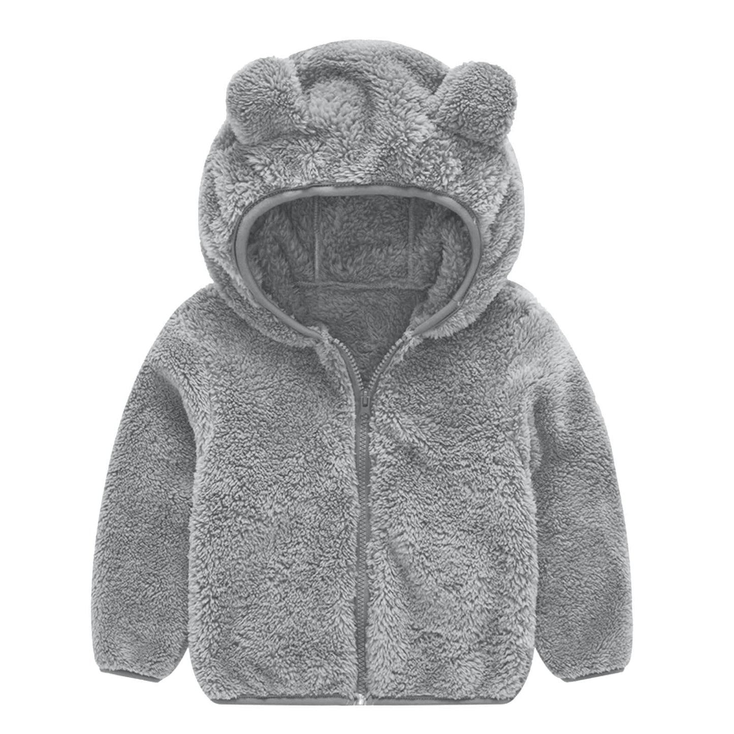 Women's Fleece Jacket Bear Ears Hat Warm Cuddly