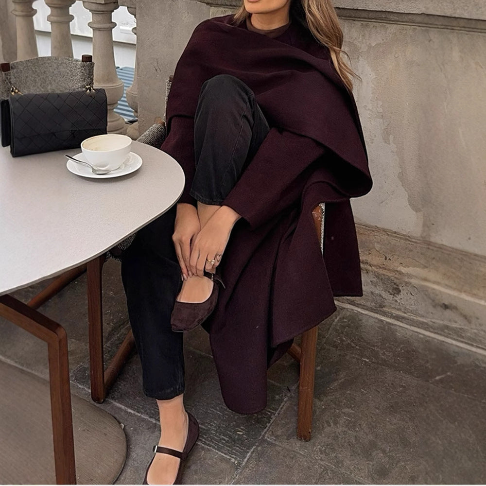 Damen Poncho Jacke Elegantes Design Vielseitig - IdealeKleiden
