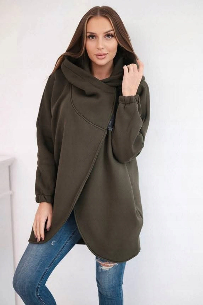 Stylish Asymmetrical Zipper Sweatjacket