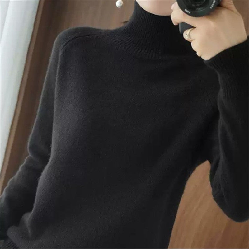 Women's Merino Wool Sweater Soft Turtleneck Elegance