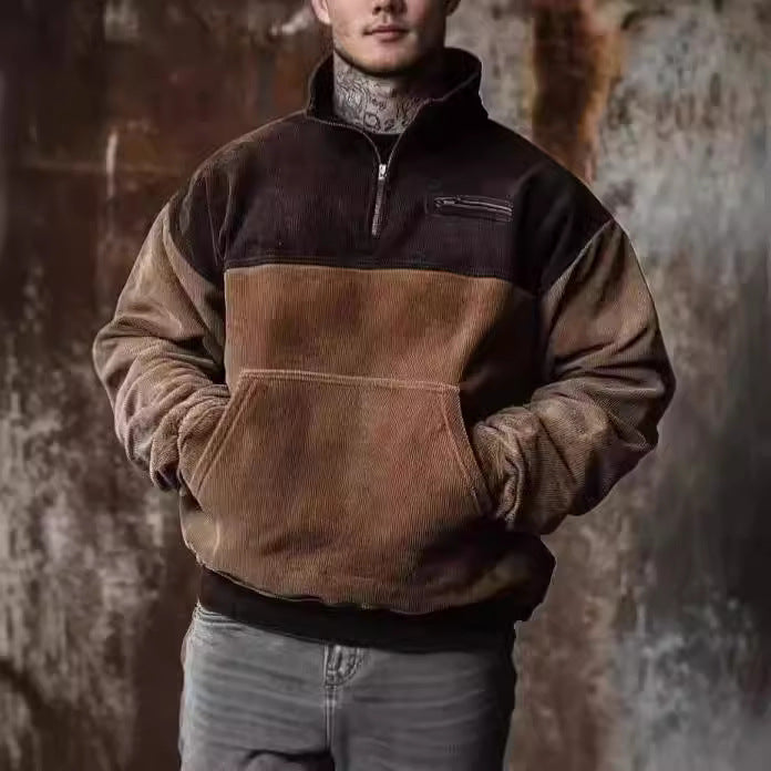 Herren Pullover Mit Kragen Und Tasche Praktisch - IdealeKleiden