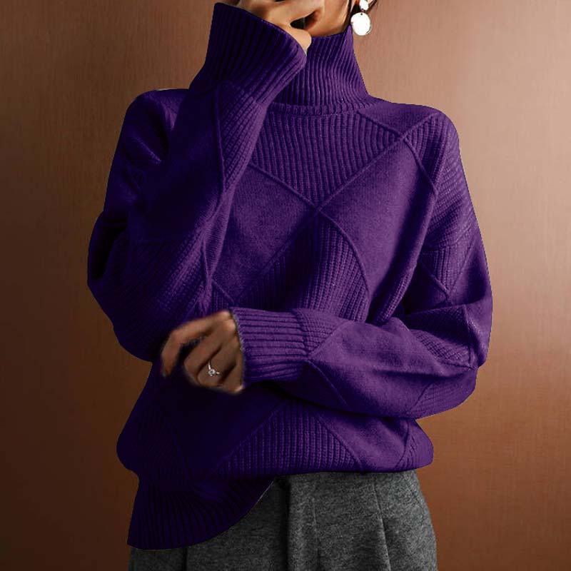 Eleganter Damen Strickpullover Klassisch Einfarbig