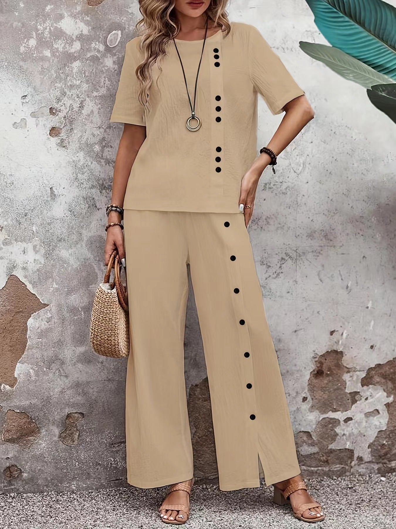 Women's Two-Piece Set Summer Lightweight Breathable Elegant