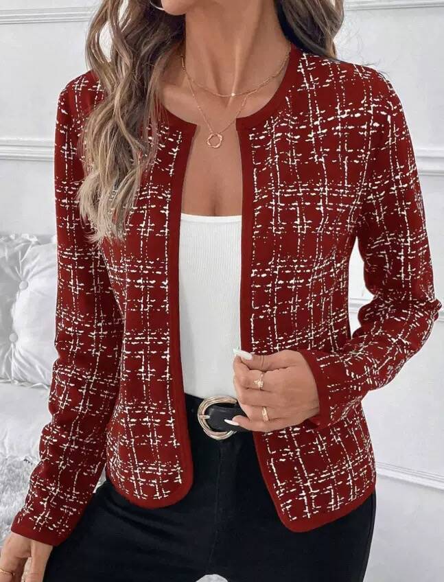 Women's Blazer Jacket with Contrast Stripes Elegant