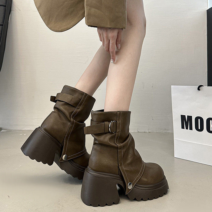 Women's Boots Chunky Elegant Strap Sole
