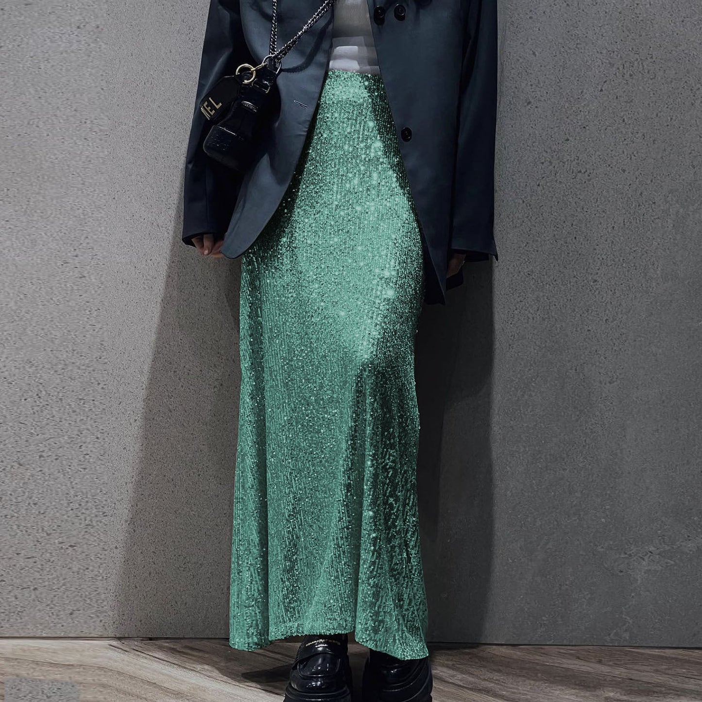 Women's Maxi Dress Glittering Elegant High-Waisted