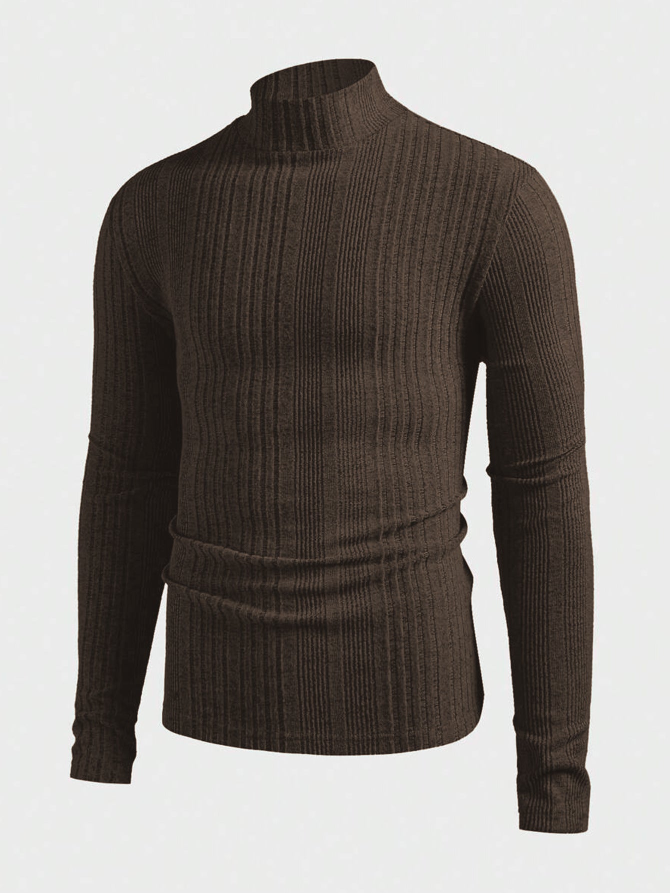 Herren Pullover Strick Hochkragen Rippoptik
