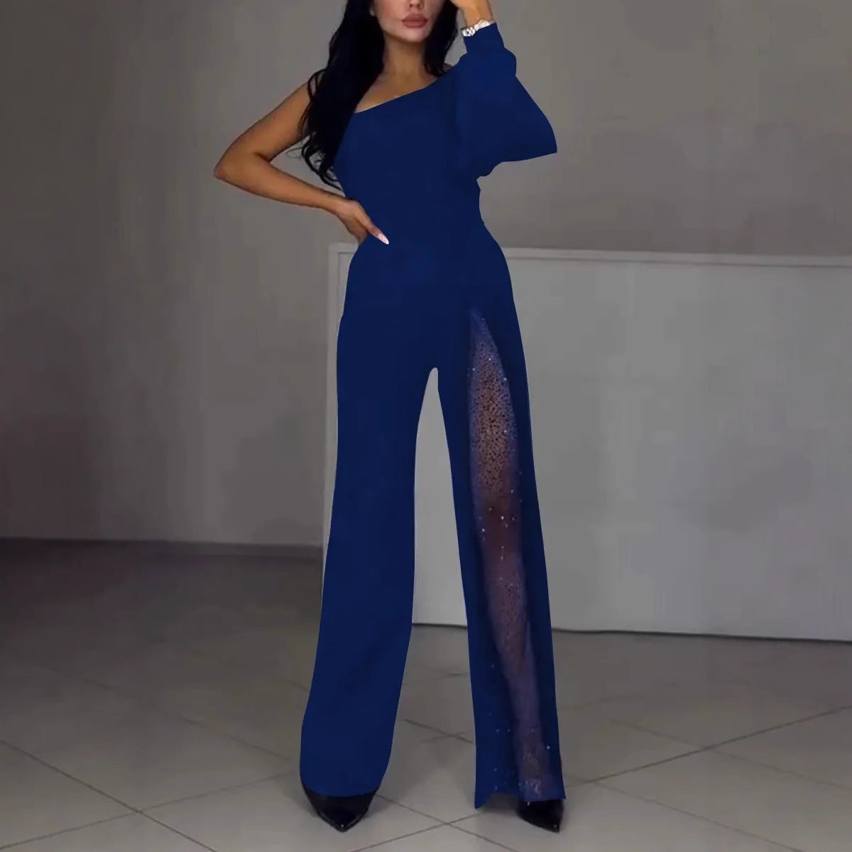 Elegant Women's Jumpsuit Sequin Detail