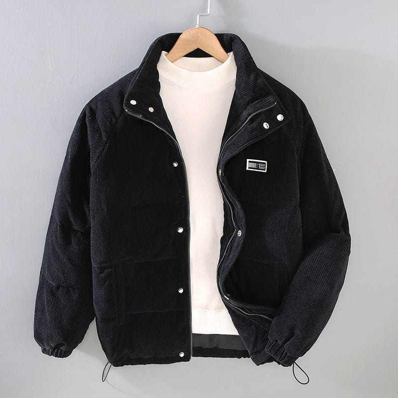 Men's Winter Jacket - Quilted Elegant with High Collar