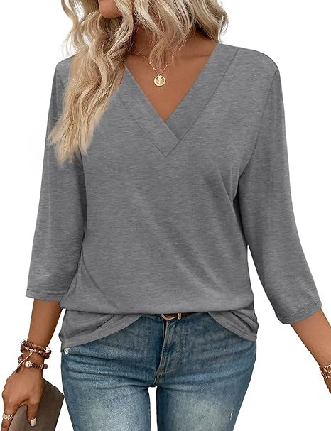 Women's Top V-Neck Elegant Blouse