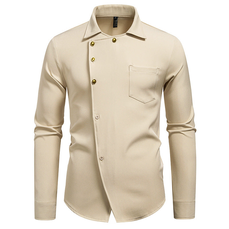 Men's Modern Asymmetrical Button-Up Shirt