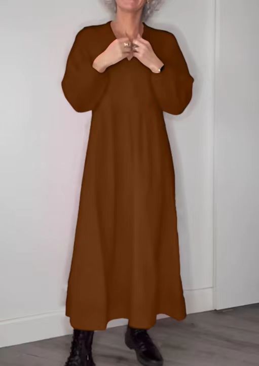 Women's Maxi Dress Elegant V-Neck Long Sleeve
