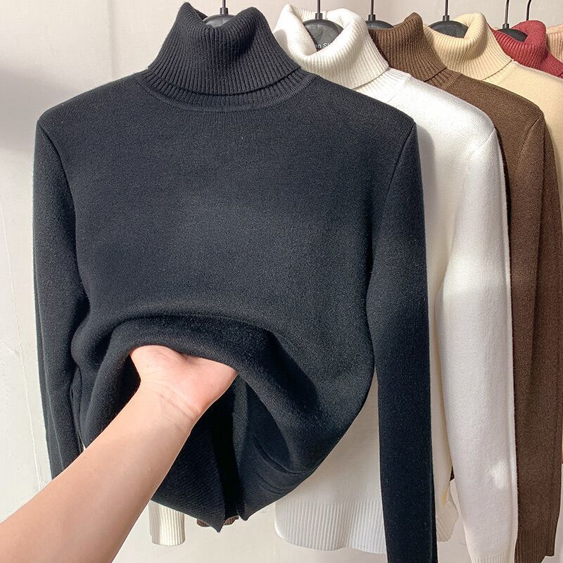Soft Turtleneck Sweater Women Teddy Fleece