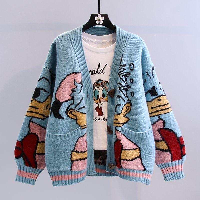Women's Cardigan Cartoon Motif Wide Sleeves