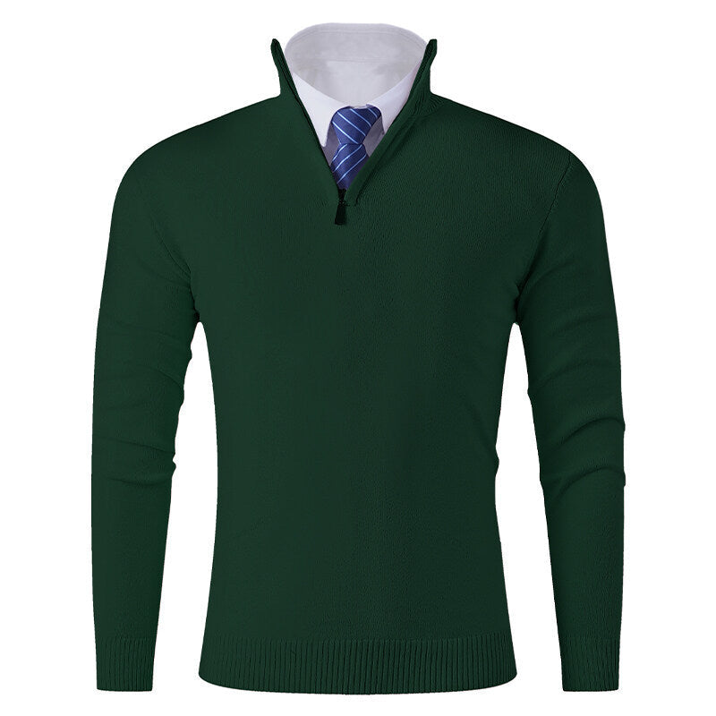 Men's Knitted Jumper Modern Zip Elastic