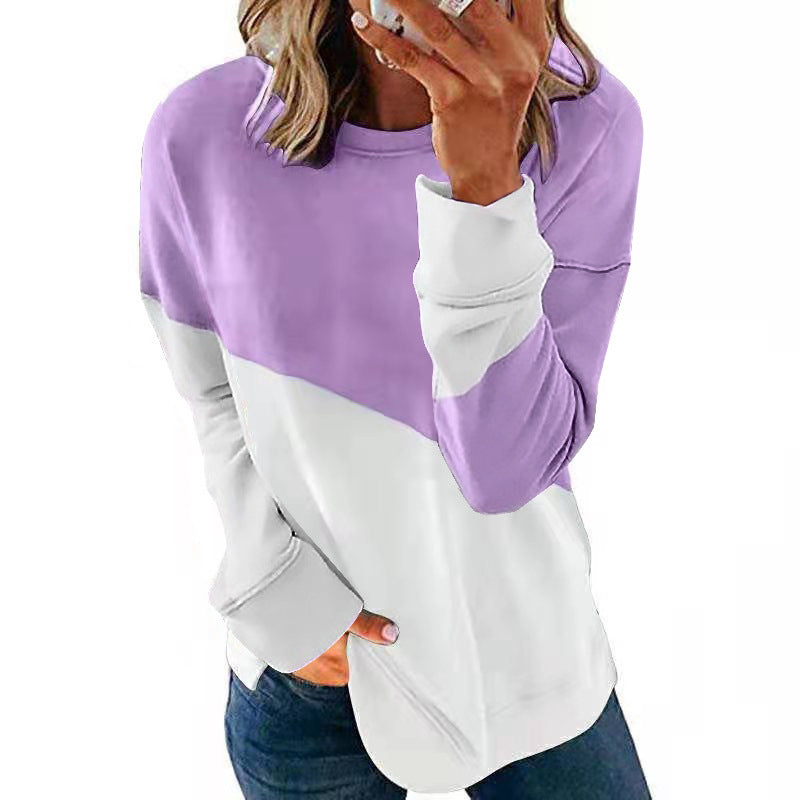 Women's Trendy Color Block Crewneck Sweatshirt