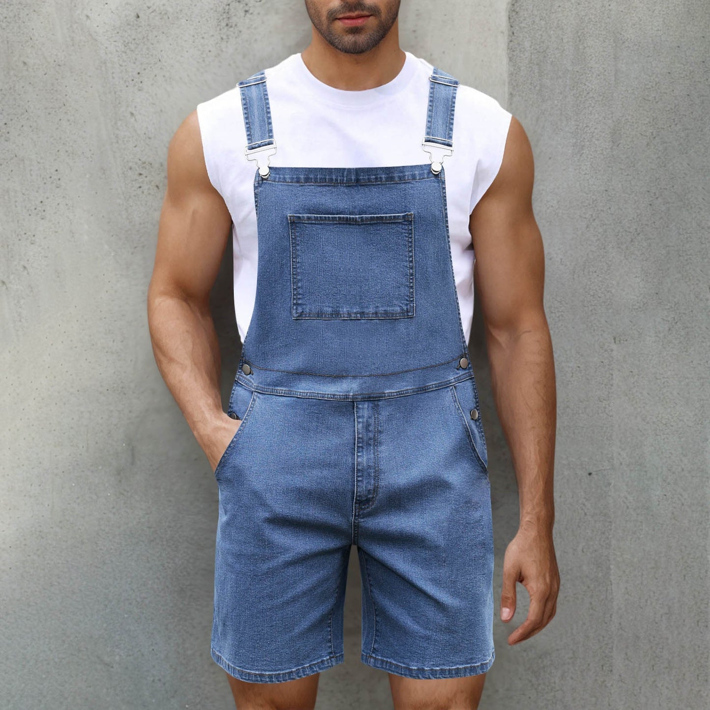 Men's Denim Overalls Comfortable With Pockets
