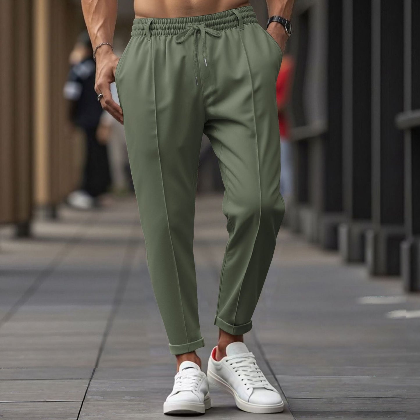 Men's Trousers Comfortable Elastic Cotton