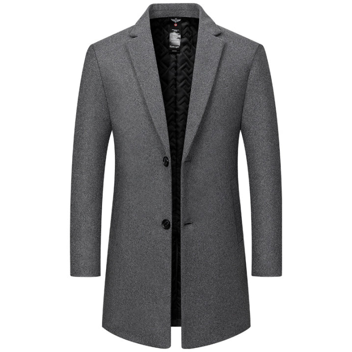 Men's Long Black Winter Coat Elegant Cut