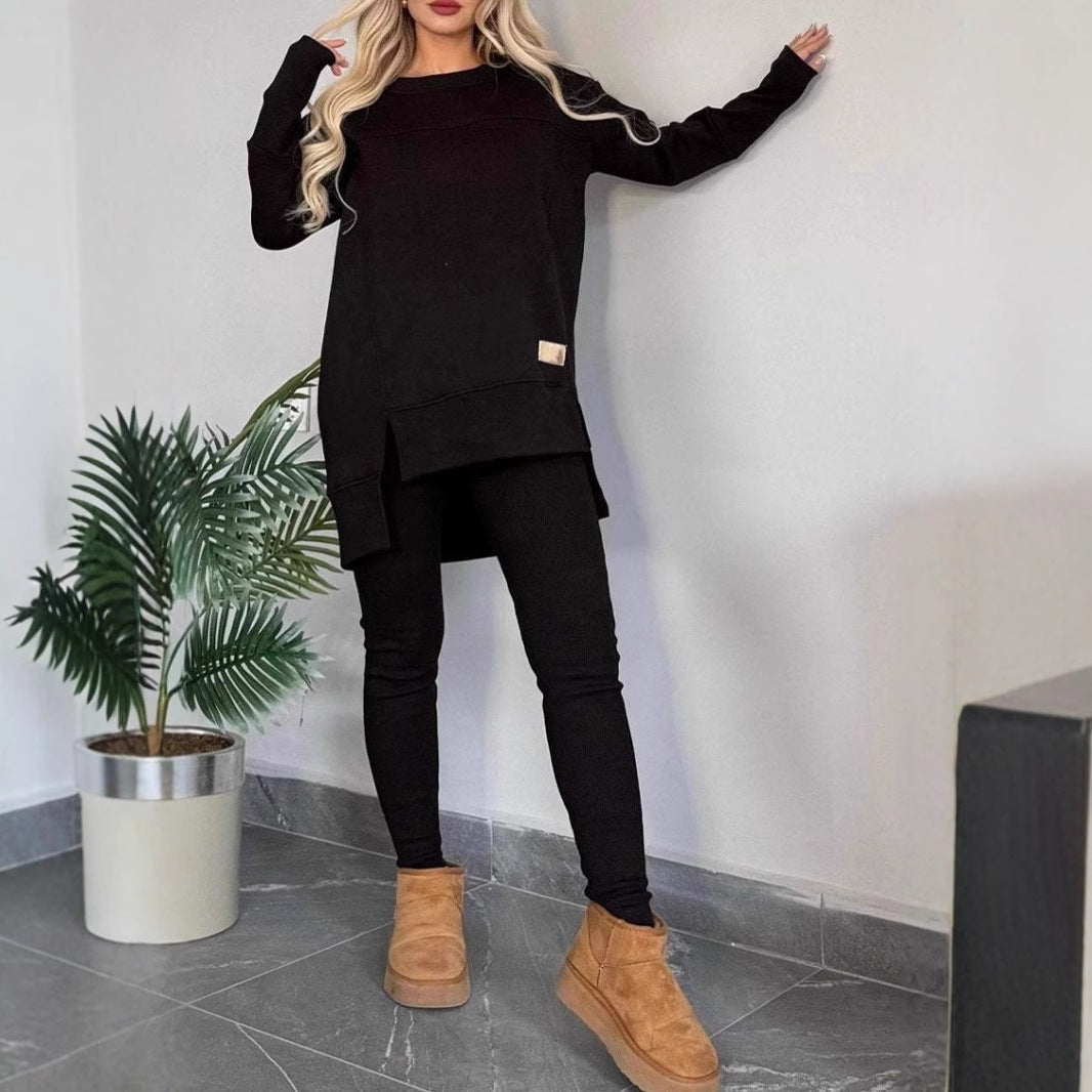 Übergrößenes Strickkleid Weich Lange Öffnungen