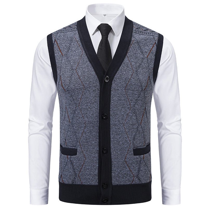 Herren Strickweste Modern Raffiniert mit Taschen
