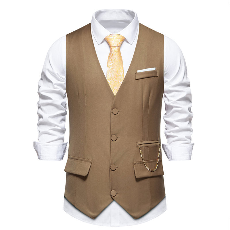 Men's Elegant Modern Suit Vest with Pockets